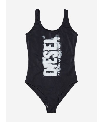 Diesel Girls Logo Swimsuit in Black votre