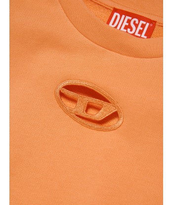 Diesel Girls Logo Sweatshirt in Orange est présent 