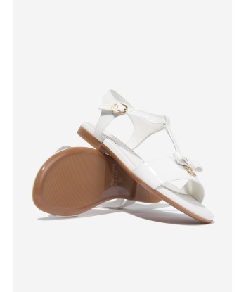 Dolce & Gabbana Girls Patent Leather Sandals in White Par le système avancé 