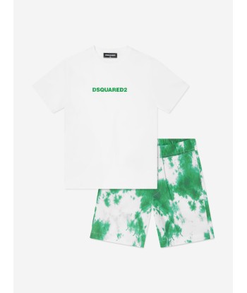 Dsquared2 Boys Tie-Dye Short Set in White à prix réduit toute l'année