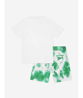 Dsquared2 Boys Tie-Dye Short Set in White à prix réduit toute l'année