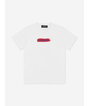 Dsquared2 Kids Logo T-Shirt in White rembourrage situé sous