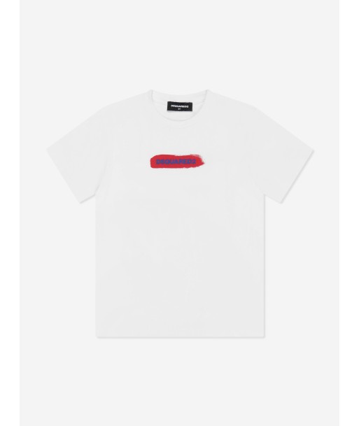 Dsquared2 Kids Logo T-Shirt in White rembourrage situé sous