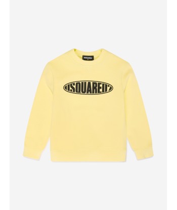 Dsquared2 Kids Rounded Logo Sweatshirt in Yellow Profitez des Offres !