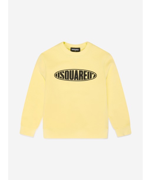 Dsquared2 Kids Rounded Logo Sweatshirt in Yellow Profitez des Offres !