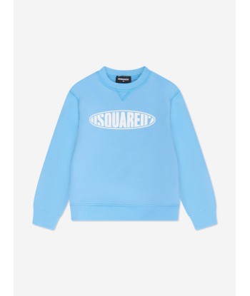 Dsquared2 Kids Rounded Logo Sweatshirt in Blue Amélioration de cerveau avec