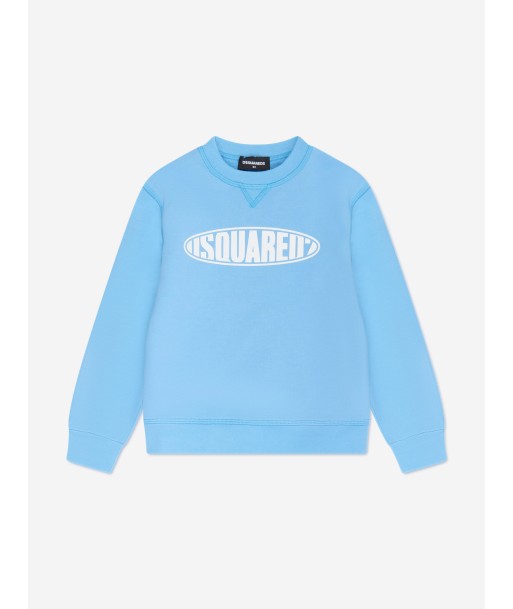 Dsquared2 Kids Rounded Logo Sweatshirt in Blue Amélioration de cerveau avec