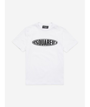 Dsquared2 Kids Rounded Logo T-Shirt in White 2024