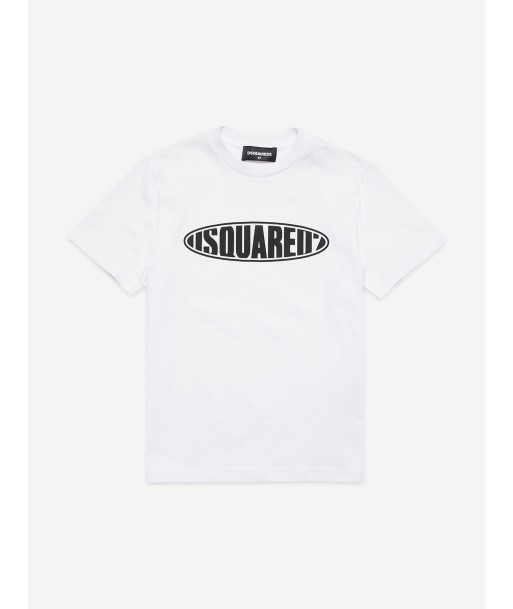 Dsquared2 Kids Rounded Logo T-Shirt in White 2024