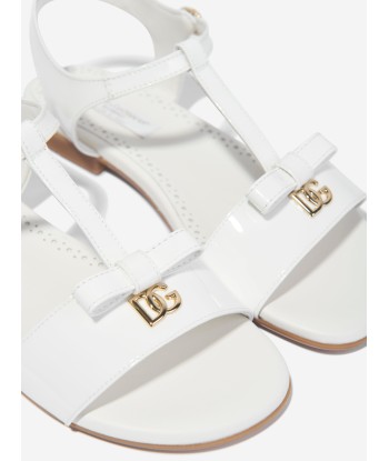 Dolce & Gabbana Girls Patent Leather Sandals in White Par le système avancé 