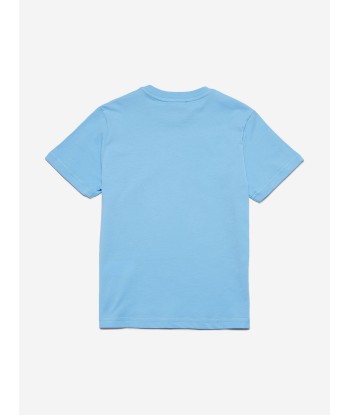 Dsquared2 Kids Rounded Logo T-Shirt in Blue Pour