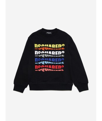 Dsquared2 Kids Multi Logo Sweatshirt in Black pas cheres