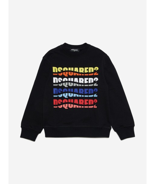 Dsquared2 Kids Multi Logo Sweatshirt in Black pas cheres