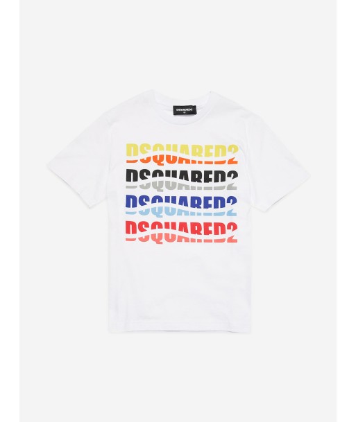 Dsquared2 Kids Multi Logo T-Shirt in White sélection de produits