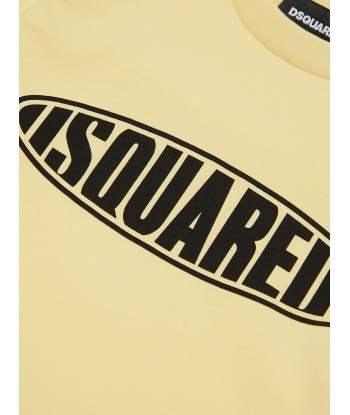 Dsquared2 Kids Rounded Logo T-Shirt in Yellow Venez découvrir notre 