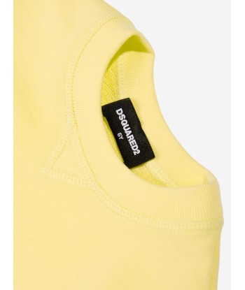 Dsquared2 Kids Rounded Logo Sweatshirt in Yellow Profitez des Offres !