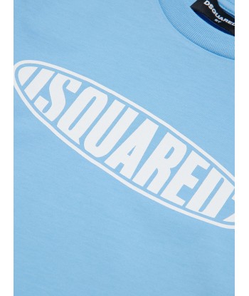 Dsquared2 Kids Rounded Logo T-Shirt in Blue Pour