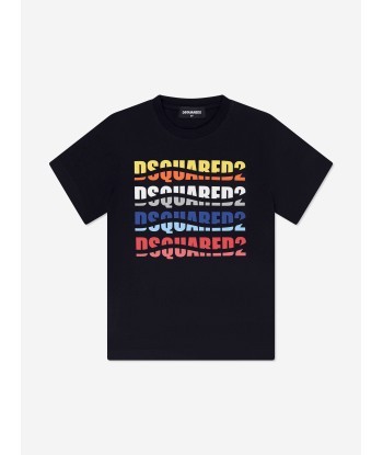 Dsquared2 Kids Multi Logo T-Shirt in Black de la marque