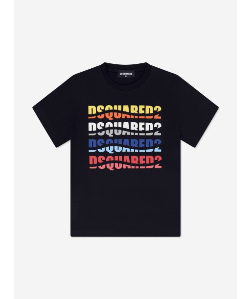 Dsquared2 Kids Multi Logo T-Shirt in Black de la marque