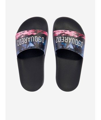 Dsquared2 Kids Logo Sliders in Black Livraison rapide