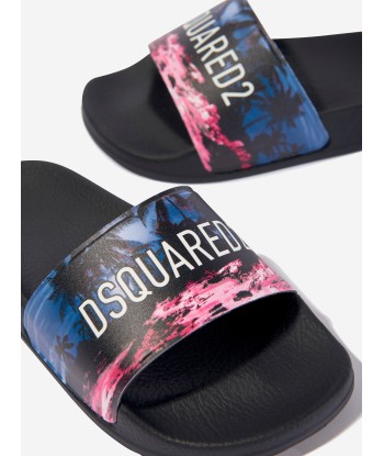 Dsquared2 Kids Logo Sliders in Black Livraison rapide