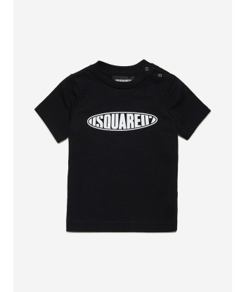 Dsquared2 Baby Rounded Logo T-Shirt in Black destockage