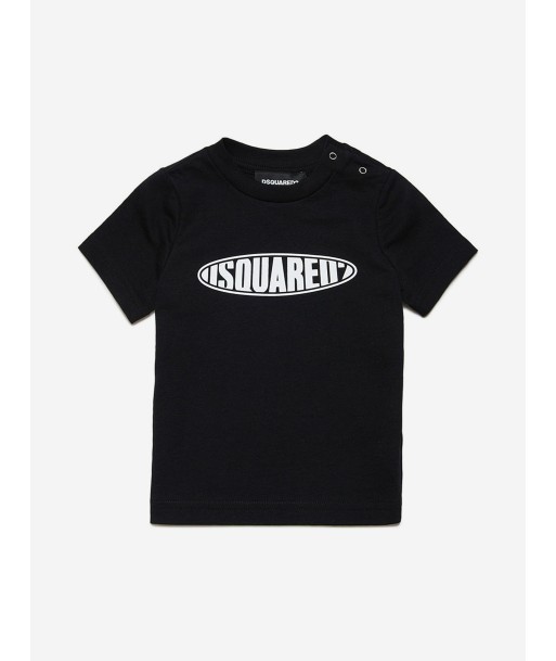 Dsquared2 Baby Rounded Logo T-Shirt in Black destockage