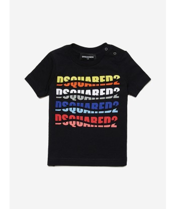 Dsquared2 Baby Multi Logo T-Shirt in Black Les magasins à Paris