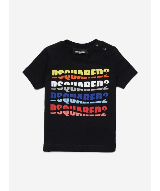 Dsquared2 Baby Multi Logo T-Shirt in Black Les magasins à Paris