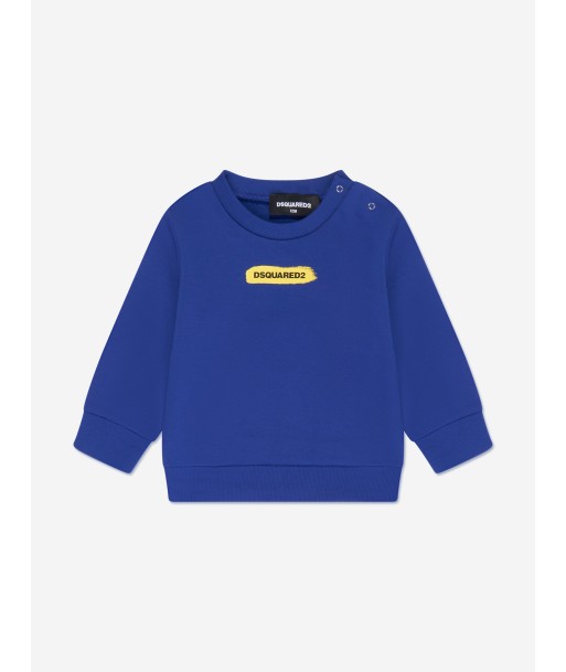 Dsquared2 Baby Logo Sweatshirtin Blue livraison et retour toujours gratuits