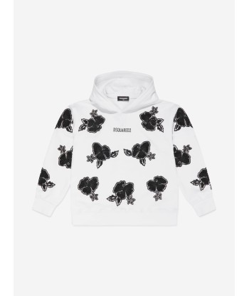 Dsquared2 Kids Slouch Fit Hoodie in White en ligne des produits 