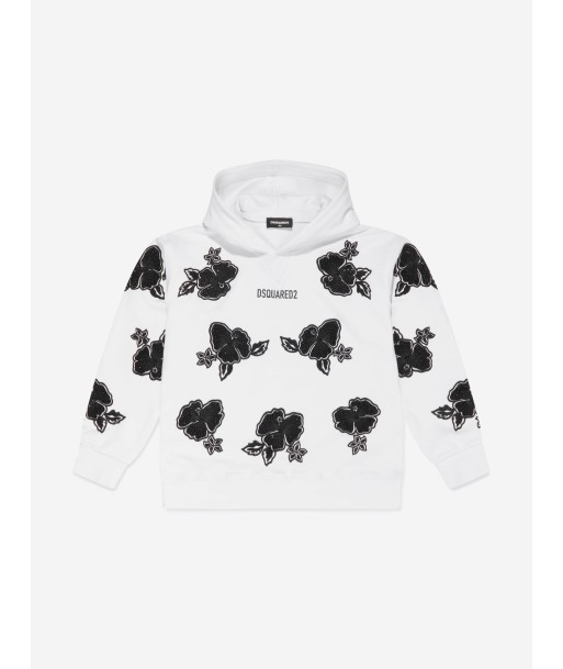 Dsquared2 Kids Slouch Fit Hoodie in White en ligne des produits 