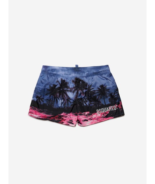 Dsquared2 Boys Palm Tree Swim Shorts in Blue vente chaude votre 