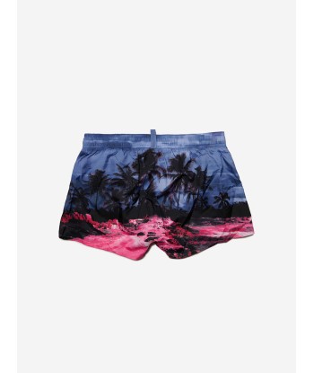 Dsquared2 Boys Palm Tree Swim Shorts in Blue vente chaude votre 