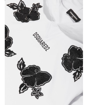 Dsquared2 Kids Slouch Fit Hoodie in White en ligne des produits 