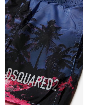 Dsquared2 Boys Palm Tree Swim Shorts in Blue vente chaude votre 