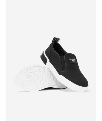 Dolce & Gabbana Boys Canvas Slip On Trainers in Black les ligaments