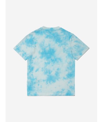 Dsquared2 Kids Tie-Dye Logo T-Shirt in Blue les ligaments