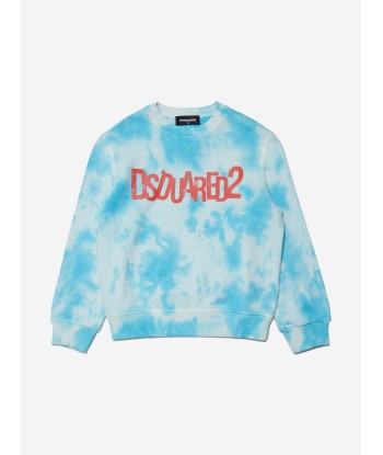 Dsquared2 Kids Tie-Dye Logo Sweatshirt in Blue En savoir plus