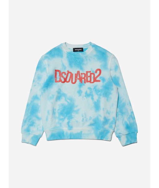 Dsquared2 Kids Tie-Dye Logo Sweatshirt in Blue En savoir plus