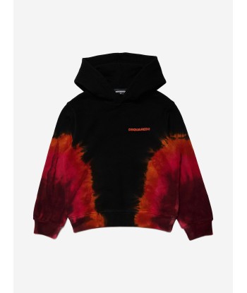 Dsquared2 Boys Tie-Dye Logo Hoodie in Black de pas cher