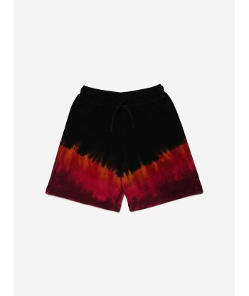 Dsquared2 Boys Tie-Dye Logo Shorts in Black en stock