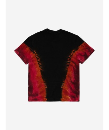 Dsquared2 Boys Tie-Dye Logo T-Shirt in Black rembourrage situé sous