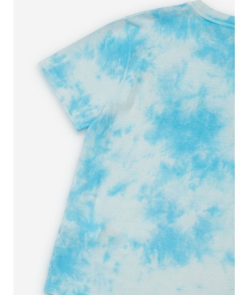 Dsquared2 Kids Tie-Dye Logo T-Shirt in Blue les ligaments