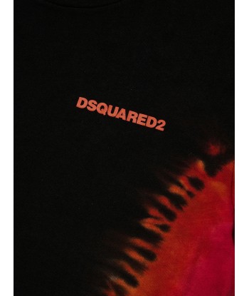 Dsquared2 Boys Tie-Dye Logo T-Shirt in Black rembourrage situé sous