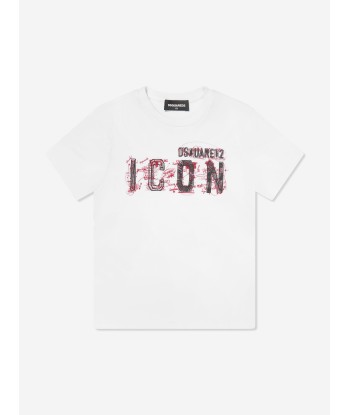 Dsquared2 Kids Icon Logo T-Shirt in White offre 