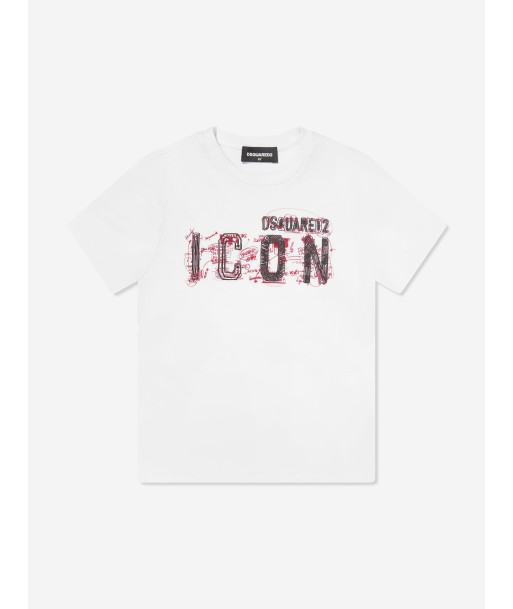 Dsquared2 Kids Icon Logo T-Shirt in White offre 