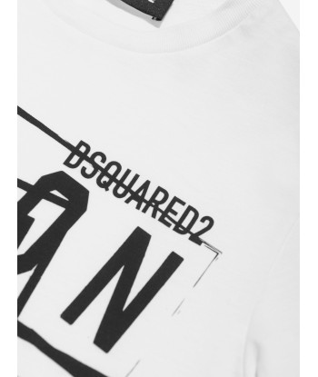 Dsquared2 Kids Multi Icon Logo T-Shirt in White en ligne des produits 