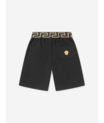 Versace Boys Embroidered Logo Shorts in Black france