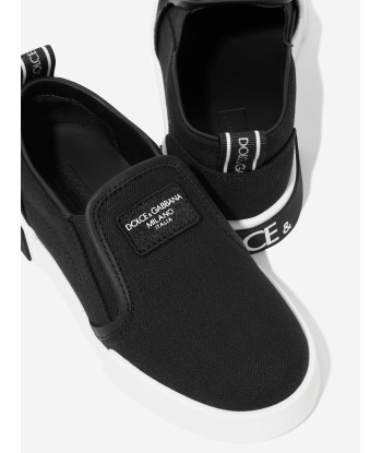 Dolce & Gabbana Boys Canvas Slip On Trainers in Black les ligaments